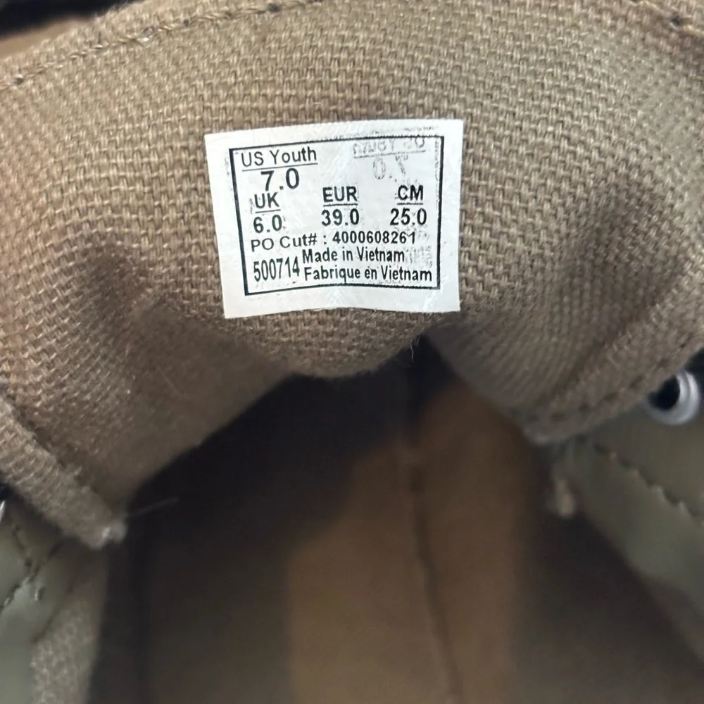Vans Army Green and Black Sneakers in Youth 7